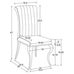 Betty Upholstered Side Chairs Grey and Chrome (Set of 4) - 105073