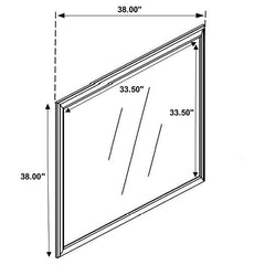 Louis Philippe Beveled Edge Square Dresser Mirror White - 204694