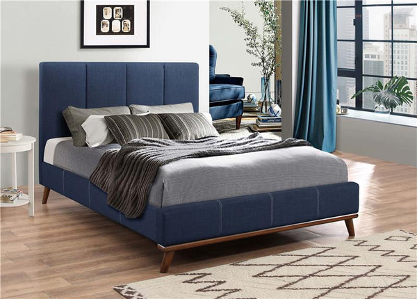 Charity Upholstered Full Panel Bed Blue - 300626F