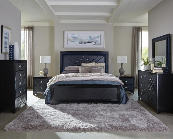 Penelope 4-piece Eastern King Bedroom Set Midnight Star - 223571KE-S4
