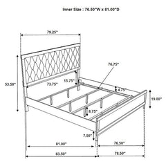 Sonora Eastern King Upholstered Panel Bed White - 224861KE