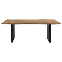 Bradshaw Rectangular Live Edge Dining Table Natural Acacia and Black - 115541