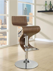 Covina Adjustable Bar Stool Walnut and Chrome - 100396