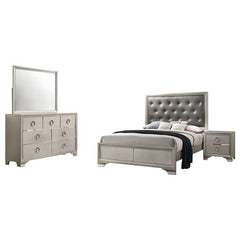 Salford 4-piece Eastern King Bedroom Set Metallic Sterling - 222721KE-S4