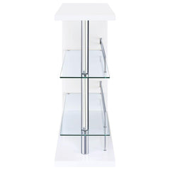 Prescott Rectangular 2-shelf Bar Unit Glossy White - 100167