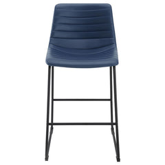 Zuni Faux Leather Upholstered Counter Stool Blue (Set of 2) - 107208
