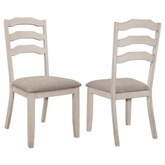 Ronnie Ladder Back Padded Seat Dining Side Chair Khaki and Rustic Cream (Set of 2) - 108052