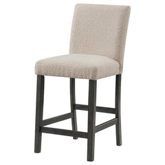 Alba Boucle Upholstered Counter Height Dining Chair Beige and Charcoal Grey (Set of 2) - 123129