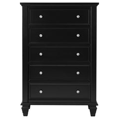 Sandy Beach 5-piece California King Bedroom Set Black - 201329KW-S5