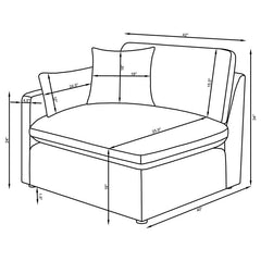 Hobson Upholstered LAF Chair Ivory - 551454LAF