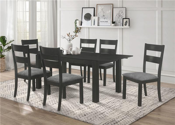 Jakob Upholstered Side Chairs with Ladder Back (Set of 2) Grey and Black - 115132