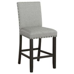 Kentfield Solid Back Upholstered Counter Height Stools Grey and Antique Noir (Set of 2) - 193128