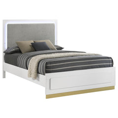 Caraway Wood Eastern King LED Panel Bed White - 224771KE