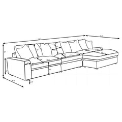 Blaine Upholstered Reversible Chaise Sectional Sofa Sand - 509899-SET