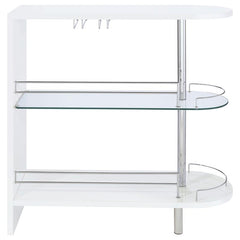 Adolfo 3-tier Bar Table Glossy White and Clear - 101064