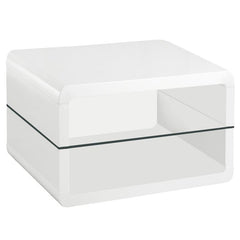 Elana 1-shelf Rectangular Side End Table White High Gloss - 703267