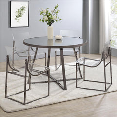 Adino Acrylic Dining Side Chair Clear and Black Nickel (Set of 2) - 121142