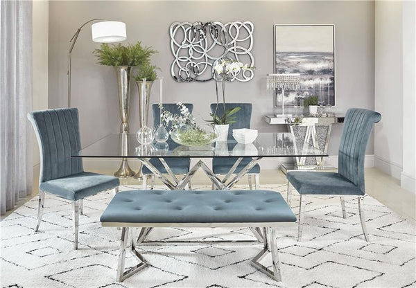 Beaufort Upholstered Curved Back Side Chairs Dark Grey (Set of 2) - 109452