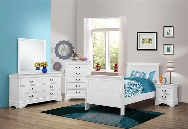 Louis Philippe 5-piece Twin Bedroom Set White - 204691T-S5
