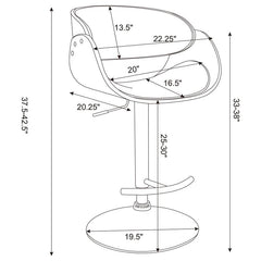Dana Adjustable Bar Stool Black and Chrome - 104965