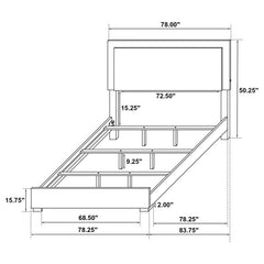 Marceline Wood Eastern King LED Panel Bed White - 222931KE