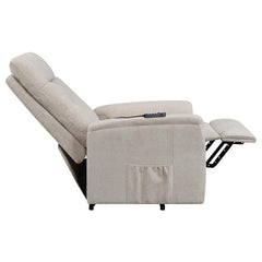 Henrietta Upholstered Power Lift Massage Chair Beige - 609405P