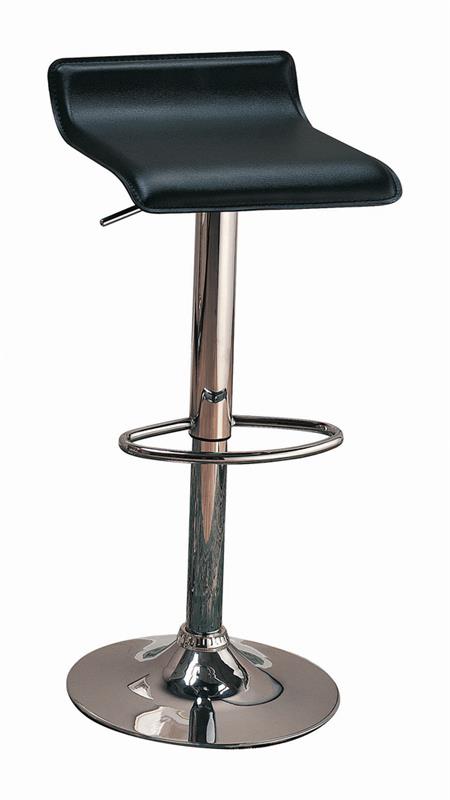 Bidwell 29" Upholstered Backless Adjustable Bar Stools Black and Chrome (Set of 2) - 120390