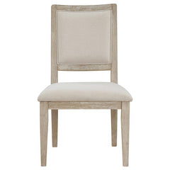 Trofello Upholstered Dining Side Chair White Washed and Beige (Set of 2) - 123122