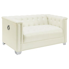 Chaviano 3-piece Upholstered Track Arm Sofa Set Pearl White - 505391-S3