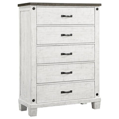 Lilith 5-piece Eastern King Bedroom Set Distressed White - 224471KE-S5