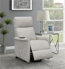 Herrera Upholstered Power Lift Massage Chair Beige - 609407P