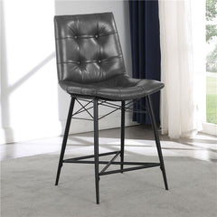Aiken Upholstered Tufted Counter Height Stools Grey (Set of 2) - 107859