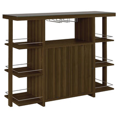 Evelio Bar Unit with Wine Bottle Storage Walnut - 100439