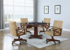 Marietta Round Wooden Game Table Tobacco - 100171