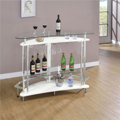 Amarillo 2-tier Bar Unit White and Chrome - 101066