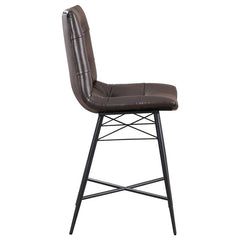Aiken Upholstered Tufted Counter Height Stools Brown (Set of 2) - 107860