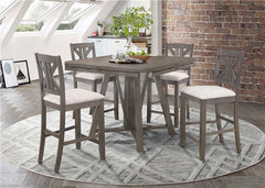 Athens Round Counter Height Table with Drop Leaf Barn Grey - 109858