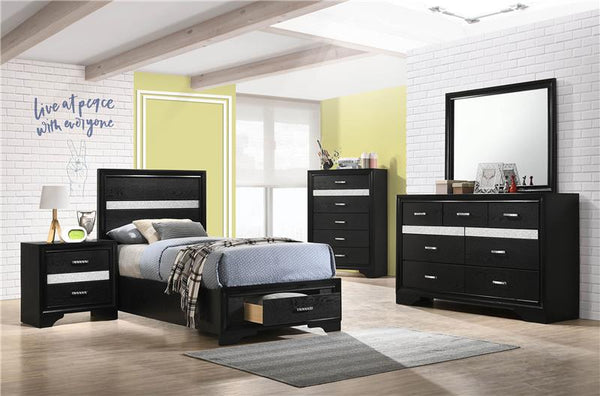Miranda 5-piece Twin Bedroom Set Black - 206361T-S5