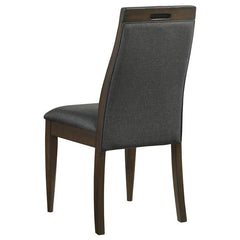 Wes Upholstered Side Chair (Set of 2) Grey and Dark Walnut - 115272