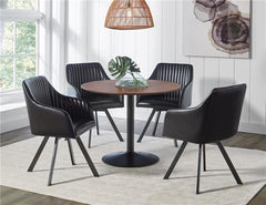 Lana Round Dining Table Walnut and Black - 110280