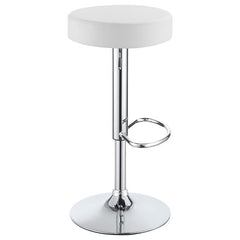 Ramses Adjustable Backless Bar Stool Chrome and White - 102550