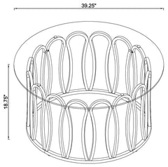 Monett Round Glass Top Coffee Table Chocolate Chrome - 708058