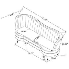 Sophia 3-piece Upholstered Channel Tufted Sofa Set Blue - 506861-S3