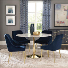 Kella Round Marble Top Dining Table White and Gold - 192061