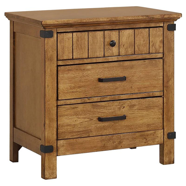 Brenner 3-drawer Night Stand Rustic Honey - 205262