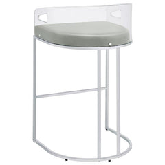 Thermosolis Acrylic Back Bar Stools Grey and Chrome (Set of 2) - 183406