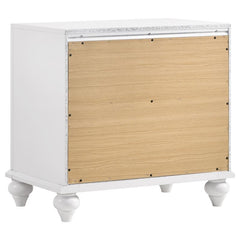 Barzini 5-piece Eastern King Bedroom Set White - 300843KE-S5