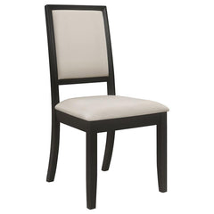Louise Upholstered Dining Side Chairs Black and Cream (Set of 2) - 101562