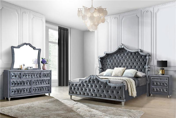 Antonella 4-piece California King Bedroom Set Grey - 223581KW-S4