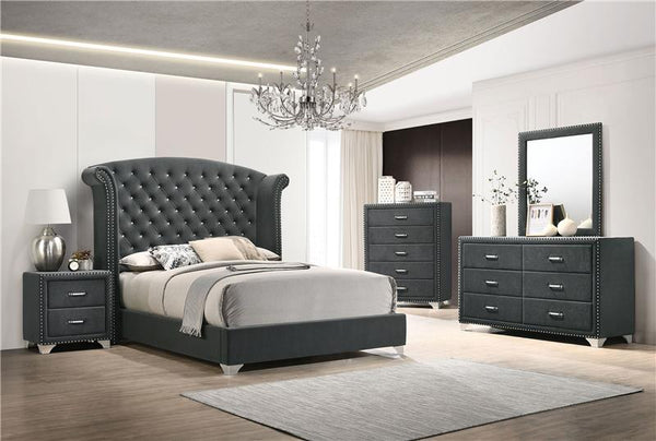 Melody Upholstered Dresser Mirror Grey - 223384